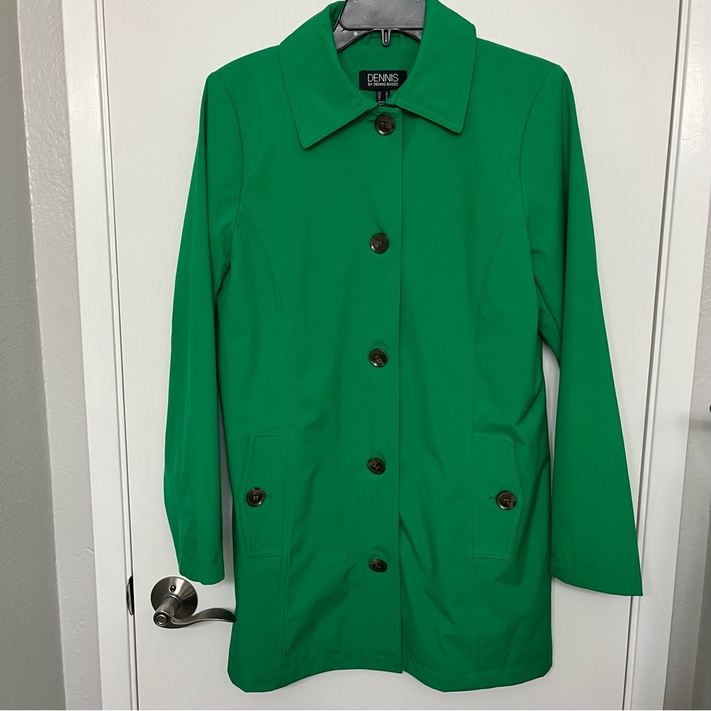 Dennis Basso Women’s Emerald Green Trench Coat